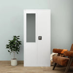 Load image into Gallery viewer, RIGID Steel Home Cupboard with Clothes-Hanging Space Shelving and Front Door Mirror (White)-GCC Home Center