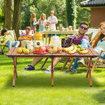 Load image into Gallery viewer, Roll-Up Metal Folding Table For Outdoor Events with Carry Bag – Brown, 120 x 60 cm