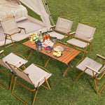 Load image into Gallery viewer, Roll-Up Metal Folding Table For Outdoor Events with Carry Bag – Brown, 120 x 60 cm