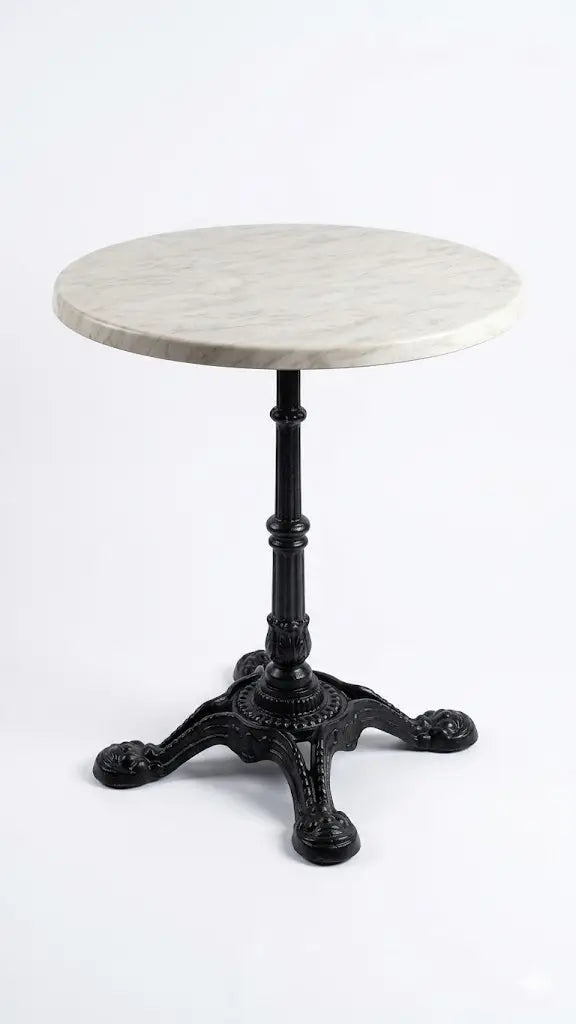 Arabian Mall Premium Round Bistro Table with Marble-Look Top (60x60cm)