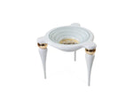 Load image into Gallery viewer, Round Center Table With Tempered Glass Top - White Gold