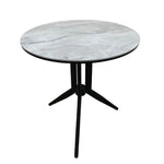 Load image into Gallery viewer, Round Ceramic Dining Table with Metal Legs – Modern &amp; Durable