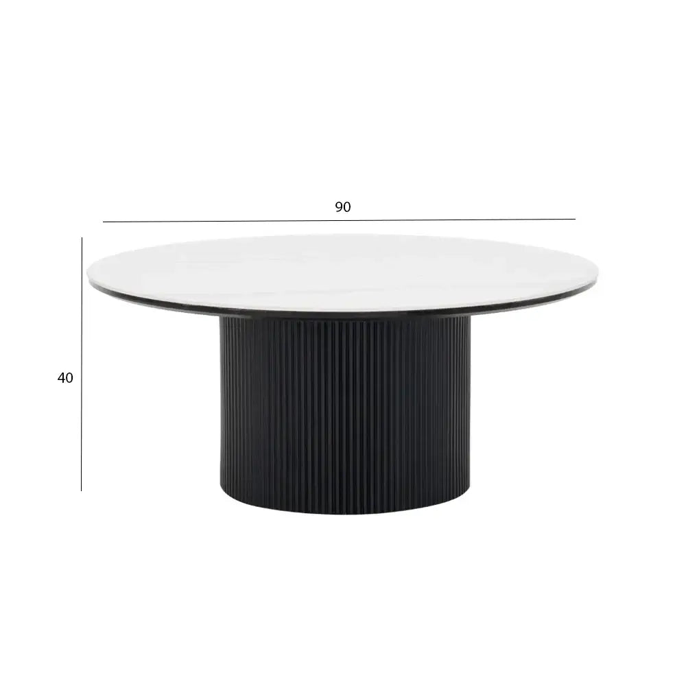 Round Coffee Table – Black & Off White