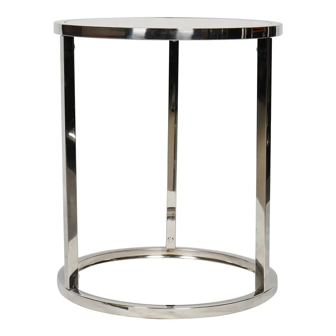 Round Coffee Table made with Tempered Glass And Shiny Stainless Steel Frame-GCC Home Center