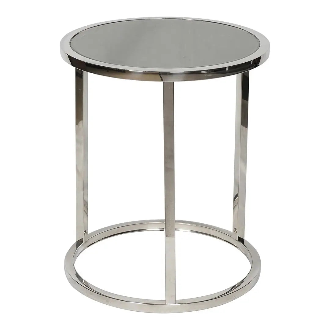 Round Coffee Table made with Tempered Glass And Shiny Stainless Steel Frame-GCC Home Center
