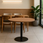 Load image into Gallery viewer, Round Dining Table Space-Saving Design with Metal Base for Living Room, Restaurant, Café