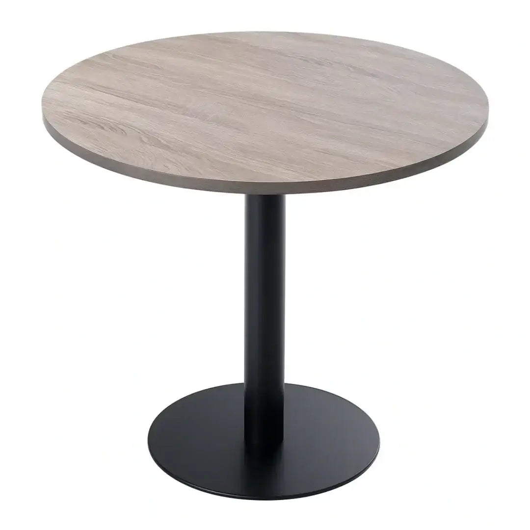Round Dining Table Space-Saving Design with Metal Base for Living Room, Restaurant, Café