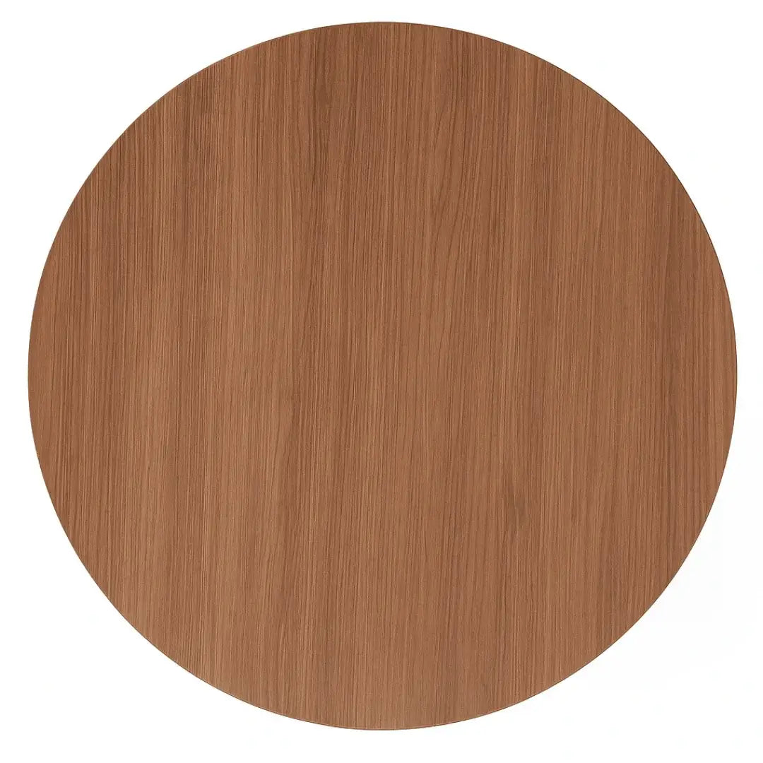 Round Dining Table Space-Saving Design with Metal Base for Living Room, Restaurant, Café