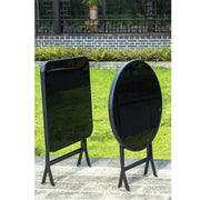 Round Foldable Table with Glass Top