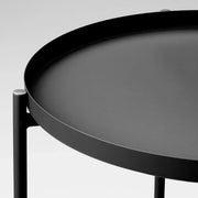 Round Folding Tray Table with Electrostatic Plated Metal Stand-GCC Home Center