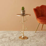 Load image into Gallery viewer, Round Metal Top Accent Table with Pedestal Base – 32x32x55 cm