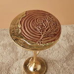 Load image into Gallery viewer, Round Metal Top Accent Table with Pedestal Base – 32x32x55 cm