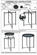 Load image into Gallery viewer, Round Metal Tray Table, Waterproof Folding Side Table for Living Room – 42×42×53cm