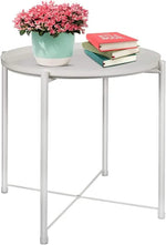 Load image into Gallery viewer, Round Metal Tray Table, Waterproof Folding Side Table for Living Room – 42×42×53cm