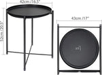 Load image into Gallery viewer, Round Metal Tray Table, Waterproof Folding Side Table for Living Room – 42×42×53cm