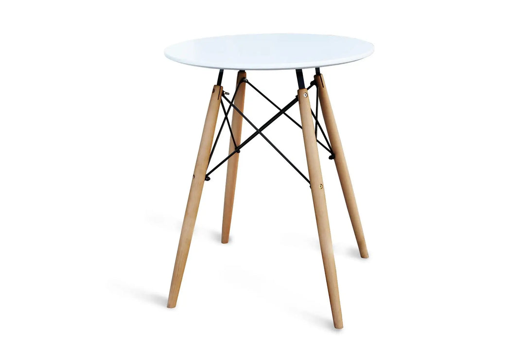Mahmayi TJ HYT08 60DIA Round Pantry Table - Quad Leg base - Versatile for Home Office, Bistro, Balcony, Lawn, and Breakfast Nook - Fits Any Urban Decor Theme, Sturdy & Easy to Clean- Black(60cm)