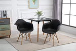 Load image into Gallery viewer, Mahmayi TJ HYT08 60DIA Round Pantry Table - Quad Leg base - Versatile for Home Office, Bistro, Balcony, Lawn, and Breakfast Nook - Fits Any Urban Decor Theme, Sturdy &amp; Easy to Clean- Black(60cm)
