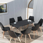 Load image into Gallery viewer, Mahmayi TJ HYT08 60DIA Round Pantry Table - Quad Leg base - Versatile for Home Office, Bistro, Balcony, Lawn, and Breakfast Nook - Fits Any Urban Decor Theme, Sturdy &amp; Easy to Clean- Black(60cm)