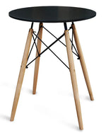 Load image into Gallery viewer, Mahmayi TJ HYT08 60DIA Round Pantry Table - Quad Leg base - Versatile for Home Office, Bistro, Balcony, Lawn, and Breakfast Nook - Fits Any Urban Decor Theme, Sturdy &amp; Easy to Clean- Black(60cm)