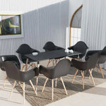 Load image into Gallery viewer, Mahmayi TJ HYT08 60DIA Round Pantry Table - Quad Leg base - Versatile for Home Office, Bistro, Balcony, Lawn, and Breakfast Nook - Fits Any Urban Decor Theme, Sturdy &amp; Easy to Clean- Black(60cm)