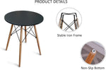 Load image into Gallery viewer, Mahmayi TJ HYT08 60DIA Round Pantry Table - Quad Leg base - Versatile for Home Office, Bistro, Balcony, Lawn, and Breakfast Nook - Fits Any Urban Decor Theme, Sturdy &amp; Easy to Clean- Black(60cm)
