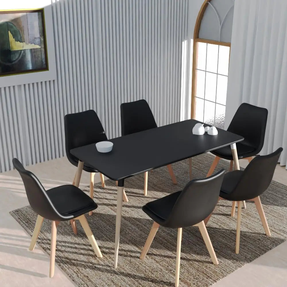 Mahmayi TJ HYT08 60DIA Round Pantry Table - Quad Leg base - Versatile for Home Office, Bistro, Balcony, Lawn, and Breakfast Nook - Fits Any Urban Decor Theme, Sturdy & Easy to Clean- Black(60cm)
