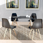 Load image into Gallery viewer, Mahmayi TJ HYT08 60DIA Round Pantry Table - Quad Leg base - Versatile for Home Office, Bistro, Balcony, Lawn, and Breakfast Nook - Fits Any Urban Decor Theme, Sturdy &amp; Easy to Clean- Black(60cm)
