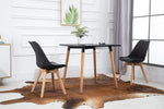Load image into Gallery viewer, Mahmayi TJ HYT08 60DIA Round Pantry Table - Quad Leg base - Versatile for Home Office, Bistro, Balcony, Lawn, and Breakfast Nook - Fits Any Urban Decor Theme, Sturdy &amp; Easy to Clean- Black(60cm)