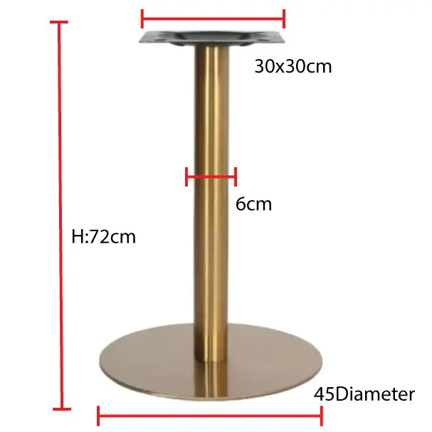 Round SS Gold Plated Table Base
