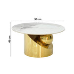 Load image into Gallery viewer, Round White &amp; Gold Coffee Table for Modern Spaces
