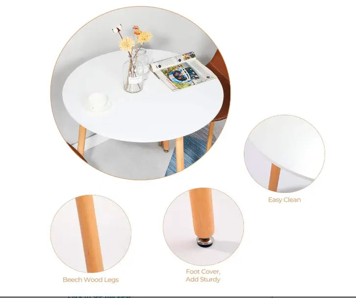 RT-6B Round Table in White for a Clean, Modern & Elegant Look