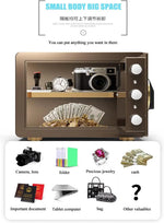 Load image into Gallery viewer, Safe Box with Biometric Fingerprint Lock A4 Document Size Safety Deposit Box for Home Office Shop Brown