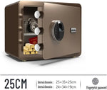 Load image into Gallery viewer, Safe Box with Biometric Fingerprint Lock A4 Document Size Safety Deposit Box for Home Office Shop Brown