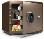Load image into Gallery viewer, Safe Box with Biometric Fingerprint Lock A4 Document Size Safety Deposit Box for Home Office Shop Brown
