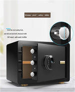 Load image into Gallery viewer, Safe Box with Biometric Fingerprint Lock A4 Document Size Safety Deposit Box for Home Office Shop Brown
