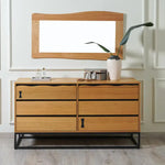 Load image into Gallery viewer, Serelume Dressing Table with Mirror – Antique Oak &amp; Black