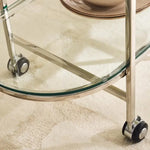 Load image into Gallery viewer, Serving Trolley, Glass &amp; Stainless Steel – Silver