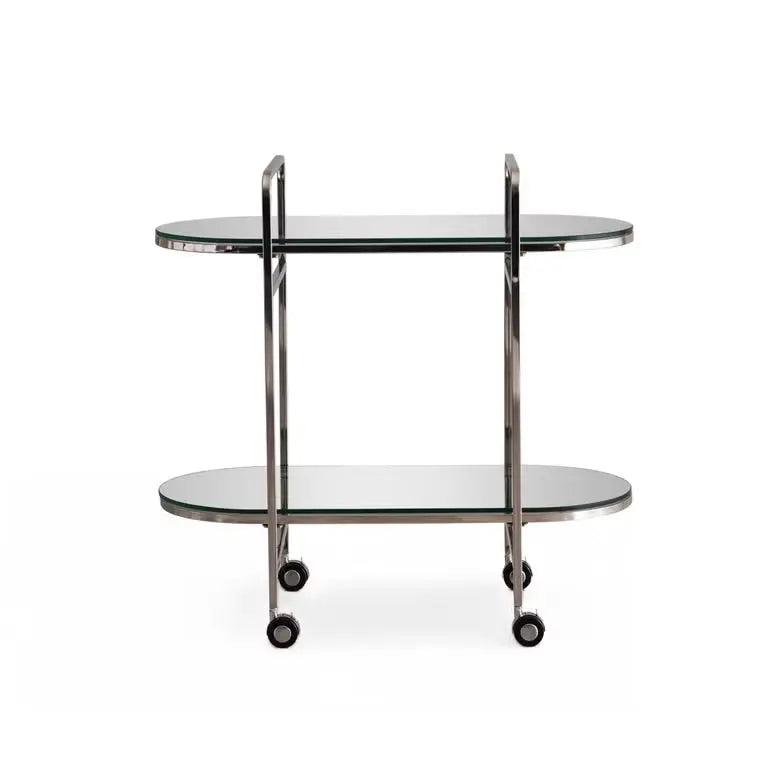 Serving Trolley, Glass & Stainless Steel – Silver