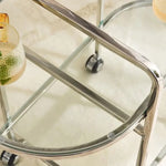 Load image into Gallery viewer, Serving Trolley, Glass &amp; Stainless Steel – Silver