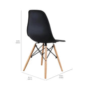 Set of 2 Black Shell Dining Chair, Mid-Century Modern Eames DSW-GCC Home Center