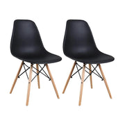 Set of 2 Black Shell Dining Chair, Mid-Century Modern Eames DSW-GCC Home Center