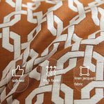 Load image into Gallery viewer, Set of 2 Orange Geometric Linen Throw Pillow Covers, 18x18 Inch Decorative Cushion Covers with Hidden Zipper-GCC Home Center