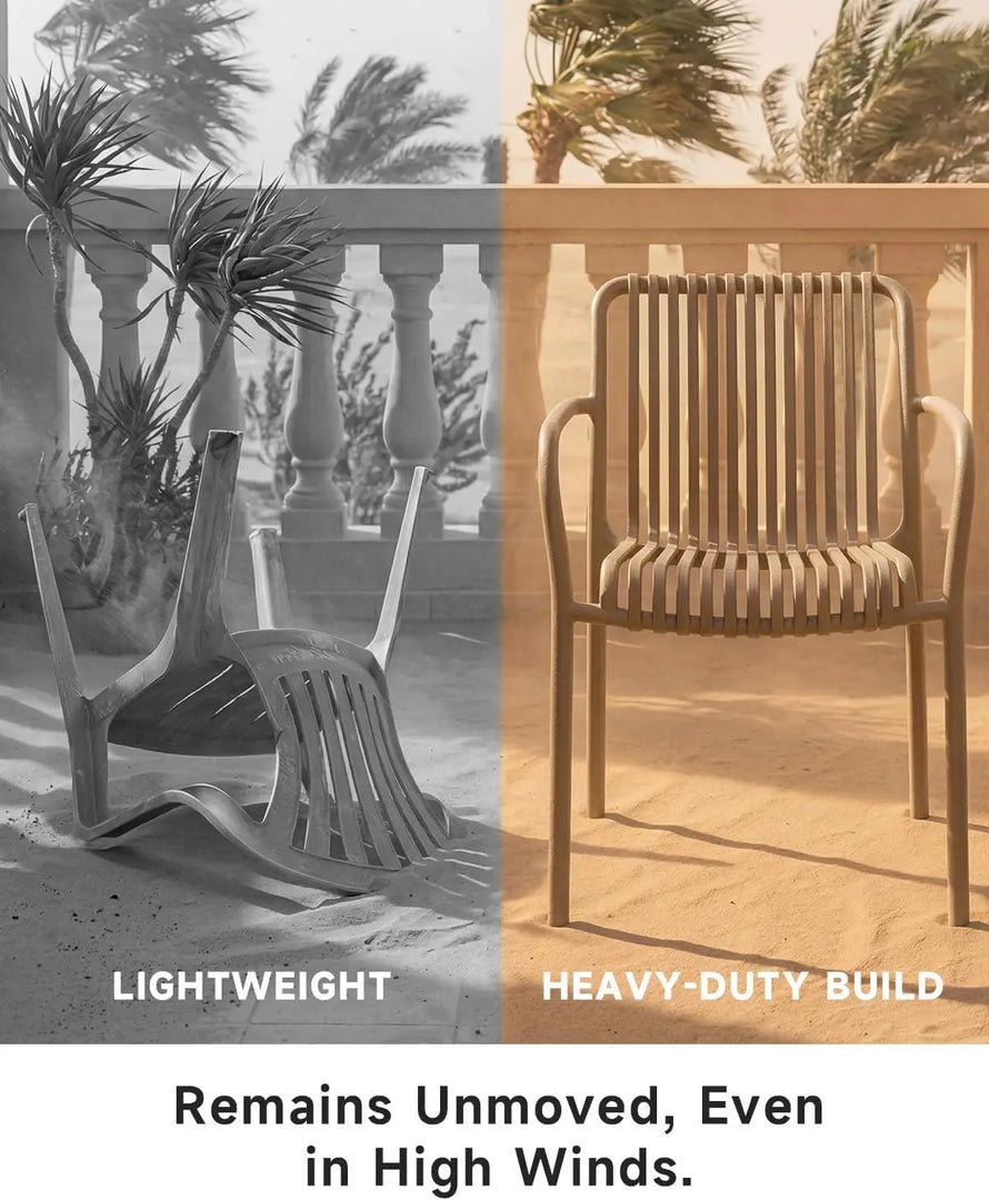 Set of 2 Sandy Garden Chairs – Heavy-Duty UV-Resistant Outdoor Seating, Stackable & Fully Assembled for Balcony, Patio & Courtyard**
