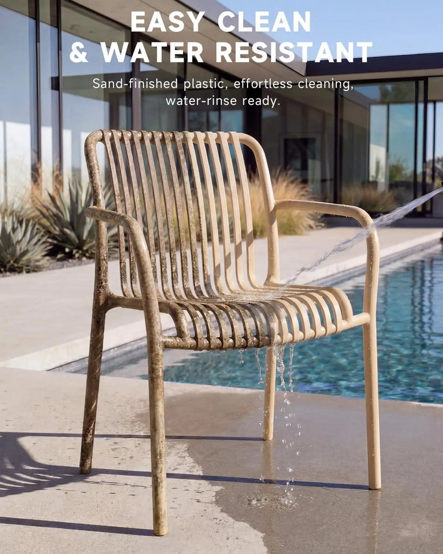 Set of 2 Sandy Garden Chairs – Heavy-Duty UV-Resistant Outdoor Seating, Stackable & Fully Assembled for Balcony, Patio & Courtyard**