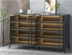 Load image into Gallery viewer, Shoe Cabinet in Tempered Glass Doors, Shoe Storage Racks Spacious 6-Tiers with Ambient Lighting-GCC Home Center