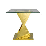 Load image into Gallery viewer, Side Table – Sintra Gold | Premium Glass &amp; Gold Stainless Steel End Table