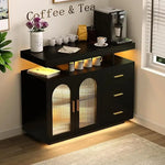 Load image into Gallery viewer, Sideboard Buffet Cabinet with Storage, LED Lights &amp; Charging Station (100 x 40 x 80 cm)