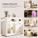 Load image into Gallery viewer, Sideboard Buffet Cabinet with Storage, LED Lights &amp; Charging Station (100 x 40 x 80 cm)