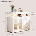 Load image into Gallery viewer, Sideboard Buffet Cabinet with Storage, LED Lights &amp; Charging Station (100 x 40 x 80 cm)