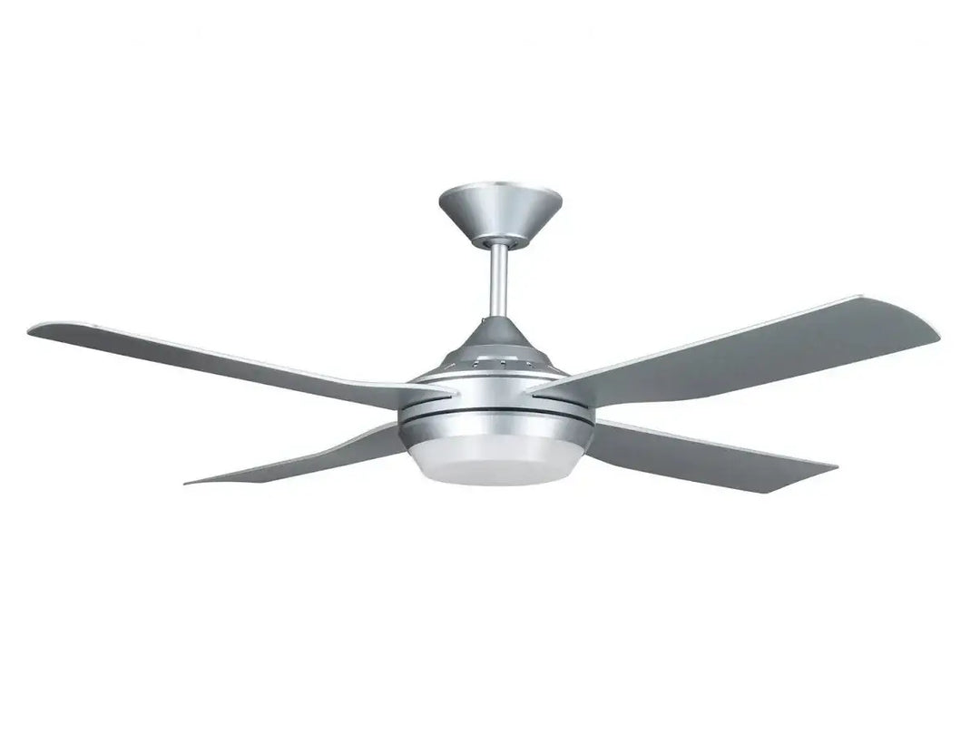 Silver Ceiling Fan Ø132 cm Light Integrated And Remote Control Included